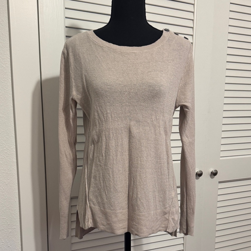 Sigrid Olsen Light Beige Knit Blouse